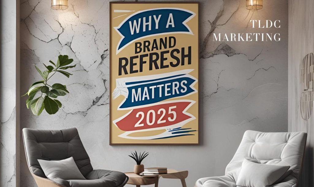 Modernised business logo before and after a brand refresh by TLDC Marketing
