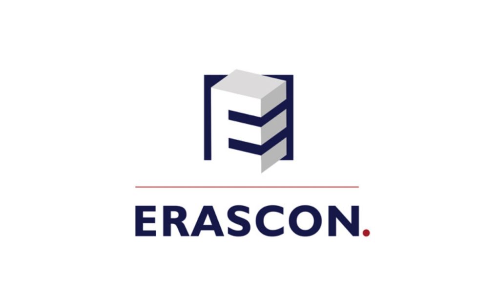 Corporate identity logo for Erascon symbolizing strength, reliability, and modern professionalism.