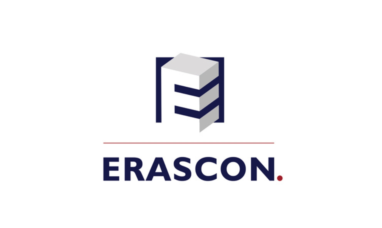 Corporate identity logo for Erascon symbolizing strength, reliability, and modern professionalism.