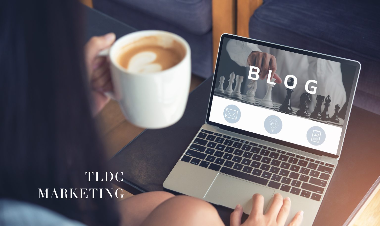 Modern laptop displaying structured blog content designed for AI search snippets in a clean professional workspace