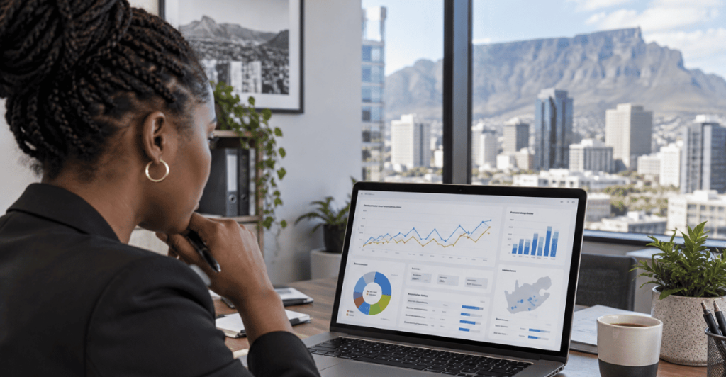 South African business reviewing Google Ads campaign performance and advertising spend